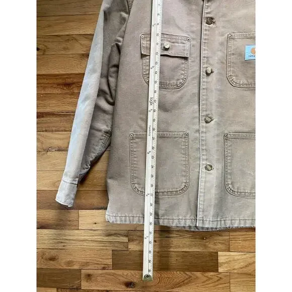 VTG Carhartt C01 BRN Michigan Firm Duck Chore Coat Jacket Blanket Lined Mens 44 - Picture 8 of 10